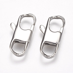 Stainless Steel Color 304 Stainless Steel Lobster Claw Clasps, Stainless Steel Color, 22.5x11.5x4mm, Hole: 5.5x6mm
