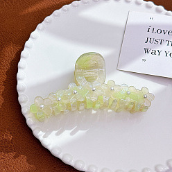 Зелено-Желтый Заколки для волос из ацетата целлюлозы в форме цветка с большими когтями, аксессуары для волос для женщин и девушек, зеленый желтый, 109x53x46 мм