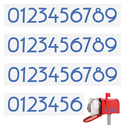 Синий Водостойкие самоклеящиеся наклейки для рукоделия, для украшения ежедневника поделки скрапбукинг, число 0~9, синие, 71x11.1x0.01 см, 4 листов / комплект