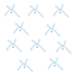 Небесно-голубой 10 шт. ангельские стеклянные подвески из жемчуга и сплава, украшения, с чистой лентой из органзы, голубой, 140x120x8 мм, 10 шт / комплект