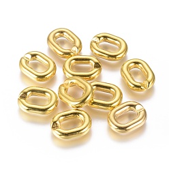Golden CCB Plastic Linking Rings, Oval, Golden, 19.5x15x4.5mm, Hole: 6x10mm