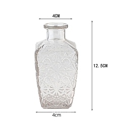Прозрачный Стеклянная ваза с тиснением, украшение дома гидропо ниша ваза для растений ваза для цветов, прозрачные, 4x4x12.5 см