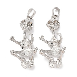 Платина Сеттинги для кулона (кабошонов), латунь , настройки открытой спины, шармы в форме человека , стойки покрытие, прочное покрытие, без кадмия и без свинца, платина, лоток : 13.5x12 мм, 42.5x20x14 мм, отверстие : 8x5 мм