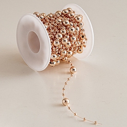 Розово-Коричневый Рождественская пластиковая гирлянда из жемчуга и бисера для украшения елки своими руками, розово-коричневый, 8 мм, 10 м / рулон