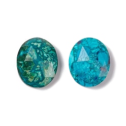 Chrysocolla Natural Chrysocolla Cabochons, Faceted, Oval, 12x10x4mm