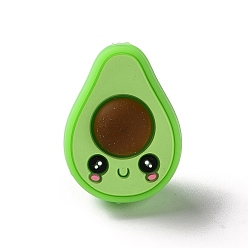 Avocado Силиконовые бусины, зелёные, фокусные бусы, авокадо, 26x19x14 мм, отверстие : 3.5 мм