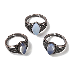 Опал Регулируемые кольца с опалитом «конский глаз», без свинца и без кадмия, латунные кольца на палец с красной медью для женщин и мужчин, внутренний диаметр: 19 мм