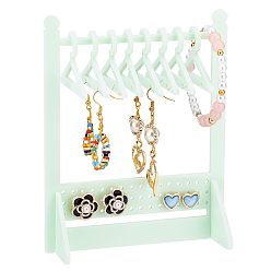 Dark Sea Green 1 Set Opaque Acrylic Earring Display Stands, Coat Hanger Shape, Dark Sea Green, Finish Product: 12x6x14.9cm, 11pcs/set