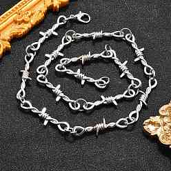 Платина Ожерелья из колючей проволоки, с застежкой омар коготь, платина, 18.8 дюйм (48 см)