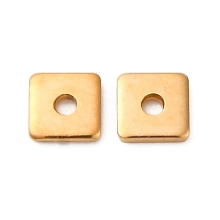Золотой 304 из нержавеющей стали разделительные бусины, квадратный, ионное покрытие (ip), золотые, 4x4x1 мм, отверстие : 1.2 мм