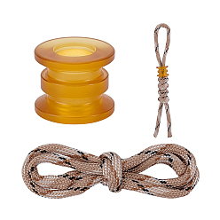 пшеница 1 Сумка, сплетенная вручную нейлоновая веревка для зонта, для использования на открытом воздухе, с пластиковой бисера, цвет пшеницы, 10x12.5 мм, отверстие : 5.5 мм