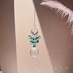 Зеленый Натуральные кварцевые кристаллы солнечные коллекторы, сердце, зелёные, 285 мм