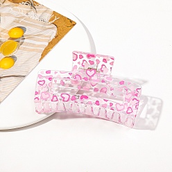 Сердце Пластиковые заколки-коготь для волос для женщин и девочек, сердце, 85x48x40 мм