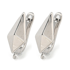 Платина Металлическая пластина из латуни, серьги-кольца, без кадмия и без свинца, долговечный, платина, 18x7 мм, отверстие : 1.2 мм, штифты : 11x1 мм