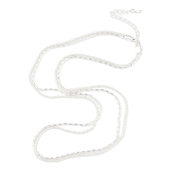 Посеребрённый Латунные многопрядные ожерелья для женщин, 925 серебро покрытием, 17.20 дюйм (43.7 см)