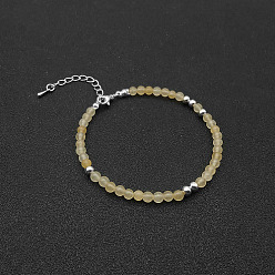 Цитрин Браслет из бусин натурального цитрина, 7-1/8 дюйм (18 см)