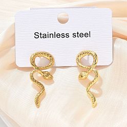 Золотой 304 серьги-гвоздики из нержавеющей стали для женщин, ионное покрытие (ip), золотые, 13x30 мм