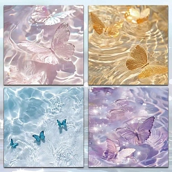 Сливовый Блокнот с рисунком бабочки, наклейки с наклейками, для офисного школьного чтения, квадратный, слива, 76x76 мм, 80 шт