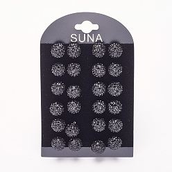 (46D) Непрозрачный насыщенный шоколадно-коричневый Подарок для валентина для нее, 925 серьги из стерлингового серебра австрийского хрусталя, мяч серьги, круглые, 280 _jet, 12 мм