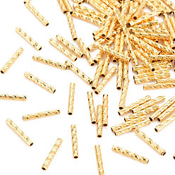 Real 18K Gold Plated Rack Plating Brass Beads, Nickel Free, Tube, Real 18K Gold Plated, 10x1.5mm, Hole: 1mm