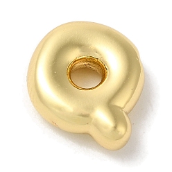 Letter Q Brass Pendants, Long-Lasting Plated, Real 18K Gold Plated, Letter Q, 10x10.5x3.5mm, Hole: 1.4mm