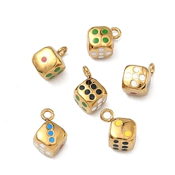 (52) Непрозрачная лаванда 304 нержавеющей стальной эмали подвески, амулеты в кости, ионное покрытие (ip), реальный 18 k позолоченный, разноцветные, 13.5x9.5x8 мм, отверстие : 2 мм