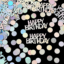 Плоский Круглый 2 пакеты пластиковые конфетти, для празднования дня рождения, плоско-круглые, 10~20x10~44x0.1 мм, 30 г / мешок