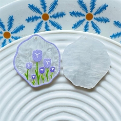 Лиловый Акриловые подвески с цветами, сирень, 36x32 мм