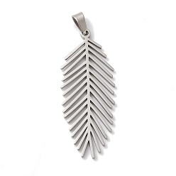 Нержавеющая Сталь Цвет Не тускнеющие 304 подвески из нержавеющей стали, лазерная резка, очарование листа, цвет нержавеющей стали, 39x15x1 мм, отверстие : 6x3 мм