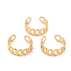 Золотой Ионное покрытие (ip) 304 перстни из нержавеющей стали, манжеты кольца, долговечный, форма обочины, золотые, размер США 7 1/4 (17.5 мм), 6.5~7 мм
