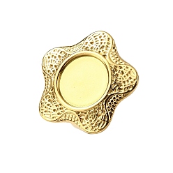 Настоящее золото 18K 304 компоненты манжетного кольца из нержавеющей стали, Настройки колодки кольцо, звезда, ионное покрытие (ip), реальный 18 k позолоченный, лоток : 13.5 мм, внутренний диаметр: 18 мм