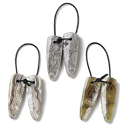 Треугольник 2шт. подвески из натурального мексиканского агата, подвески с драгоценными камнями, треугольные, 28.5x10x4 мм, отверстие : 1.5 мм