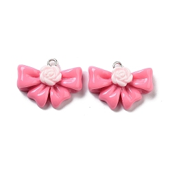 Bowknot Непрозрачные подвески смолы, мультфильм прелести, бантом, 18x24x7.5 мм, отверстие : 2 мм