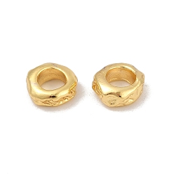 Настоящее золото 18K Spacer бисер латунные, самородки, реальный 18 k позолоченный, 6x6.5x2.5 мм, отверстие : 3.4 мм