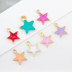 Звезда Из нержавеющей стали амулеты эмаль, золотые, звезда, 10x7 мм
