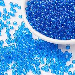 (RR150) Transparent Sapphire MIYUKI Round Rocailles Beads, Japanese Seed Beads, 8/0, (RR150) Transparent Sapphire, 8/0, 3mm, Hole: 1mm, about 19000~20500pcs/pound