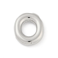 Letter O Gestellmessinganhänger, langlebig überzogen, Bleifrei und cadmium frei, Platin Farbe, Buchstabe o, 18x15x4 mm, Bohrung: 1.8 mm