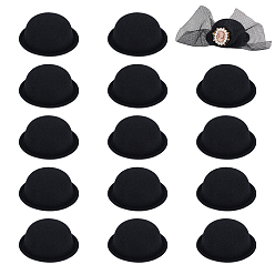 Черный 15 шт. тканевая круглая шляпа-волшебница для кукол, чёрные, 66x30 мм, внутренний диаметр: 52 мм