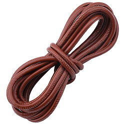 Кокосово-Коричневый 5 шнуры из искусственной кожи pu, круглые, кокосового коричневый, 6 мм, около 5.47 ярдов (5 м) / комплект