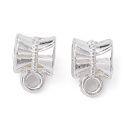 Silver Alloy Tube Bails, Long-Lasting Plated, Loop Bails, Drum, Silver, 9x6.5x6mm, Hole: 1.4mm, Inner Diameter: 4mm