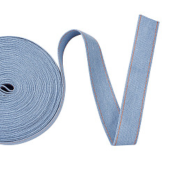 Aciano Azul Cinta de mezclilla de puntada, accesorios de la ropa, para manualidades de bricolaje, accesorios de horquilla y decoración de costura, azul aciano, 2.5 cm, 10 m / bolsa