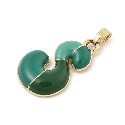 Letter S Подвески из эмали и сплава, буквенное очарование, золотые, Письмо с, 26x16x4 мм, отверстие : 3.5x2.5 мм