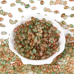 Белый Навахо Бисер из стекла , овальные, два тона, навахо белый, 9~9.5x6~6.5 мм, отверстие : 1.3~1.5 мм, Около 1058 шт / фунт