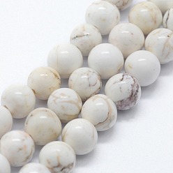 Magnesite Natural Magnesite Beads Strands, Round, 12mm, Hole: 1.2mm, about 32pcs/strand,  14.76 inch(37.5cm)