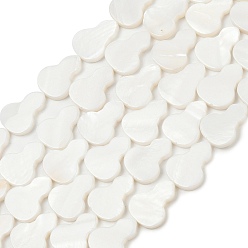 Морская Ракушка Естественных пресноводных оболочки бисер нитей, Горлянка, цвет морской раковины, 15~15.5x12x2 мм, отверстие : 0.5 мм, около 26 шт / нитка, 15.35''~15.55'' (39~39.5 см)