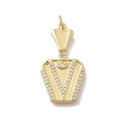 Прозрачный Латунные микро проложить подвески бутылки кубического циркония, без кадмия и без свинца, стойки покрытие, долговечный, реальный 18 k позолоченный, прозрачные, 28.5x15.5x3 мм, отверстие : 3.5 мм