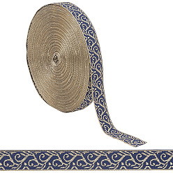 Лимонный шифон 12.5 ярдов вышитых лент из поликоттона в этническом стиле, жаккардовая цветочная лента, аксессуары для одежды, лимонный шифон, 7/8 дюйм (21 мм)