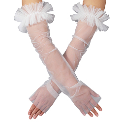 Белый 1 пара нарукавников из полиэстеровой сетки, белые, 590x160x3.5 мм