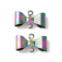 Rainbow Color 304 подвески из нержавеющей стали, бантом, Радуга цветов, 11.5x7.5x3 мм, отверстие : 1 мм