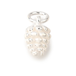 Серебро 925 подвески в виде шишек из стерлингового серебра, с прыжковых колец, серебряные, 11x7 мм, отверстие : 4 мм